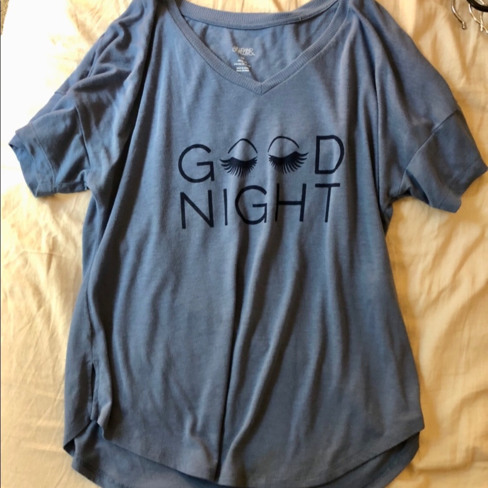 Blue V neck shirt